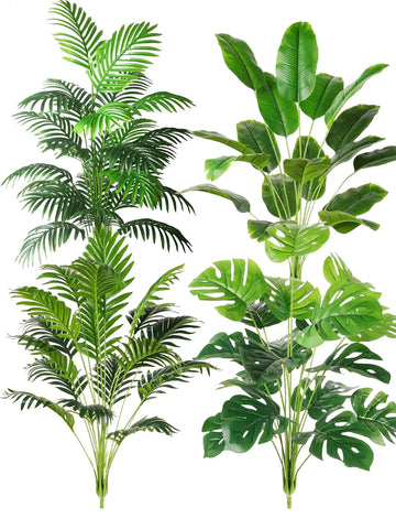 Large Artificial Areca Palm Plant in Pot – Faux Tropical Floor Decor