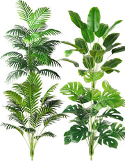 Large Artificial Areca Palm Plant in Pot – Faux Tropical Floor Decor
