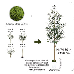Artificial Olive Tree 1.2–2.0m with Thick Trunk Realistic Faux Plant