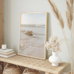Set of 3 Bohemian Beige Beach Landscape Canvas Wall Art Prints