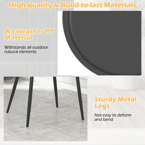 3-Piece Outdoor Patio Bistro Set – Black Heavy-Duty Table & Chairs