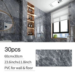 30-Pack Self-Adhesive Marble Tile Wall Stickers – PVC Wall Panels