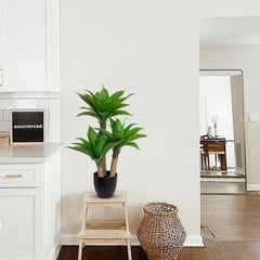 23.7" Artificial Agave Plants – Faux Potted Maguey Houseplant Set
