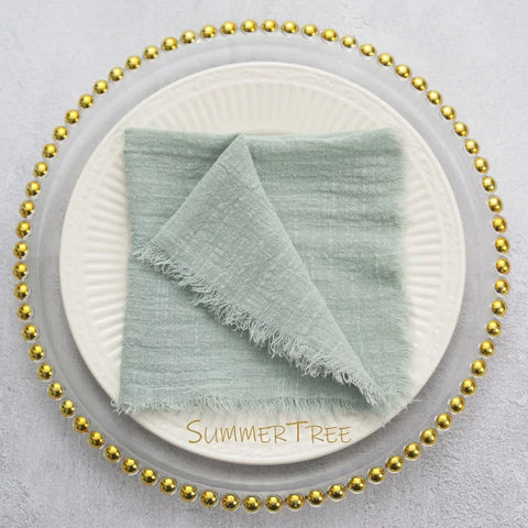 50pcs Beige Gauze Cotton Napkins – Vintage Retro Table Decoration