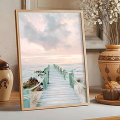 Summer Beach Ocean Canvas Poster – Sea Calligraphy Wall Art