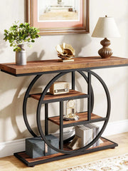 41.3" Industrial 4-Tier Console Table for Entryway & Living Room