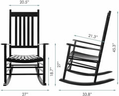 Homfa Wooden Rocking Chair for Porch, Bedroom & Balcony