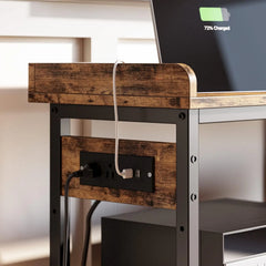IRONCK 55" Console Table with Power Outlet & Adjustable Height