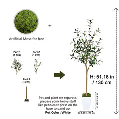 Artificial Olive Tree 1.2–2.0m with Thick Trunk Realistic Faux Plant
