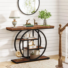 41.3" Industrial 4-Tier Console Table for Entryway & Living Room