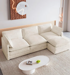 Modular Cloud Sectional Sofa with Movable Ottoman & Pillows