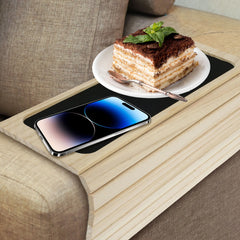 Bamboo Wood Foldable Sofa Armrest Cup Holder Tray