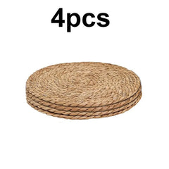 Boho Round Woven Rattan Placemats Set (4/8/12pcs, 12 Inch)