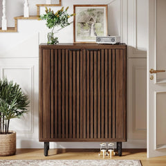 LITTLE TREE 6-Tier Shoe Cabinet with Adjustable Shelves & Doors
