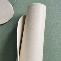Cream PU Leather Placemat & Coaster Set (Oil-Proof & Waterproof
