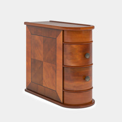 Tribesigns Round Solid Wood End Table with Drawer