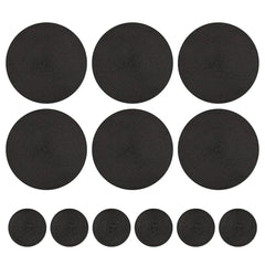 Set of 6 Round Braided Washable Placemats (34cm)