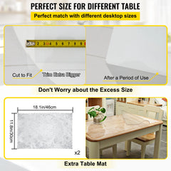 SucceBuy Transparent PVC Table Cover Protector (1.5–2mm Thick)