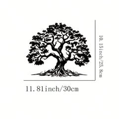 3-Piece Black Metal Tree of Life Wall Art – Wall Hanging Decor Set