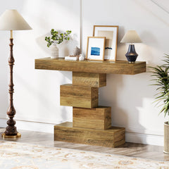 Tribesigns 42.5" Farmhouse Narrow Console Table with Geometric Base