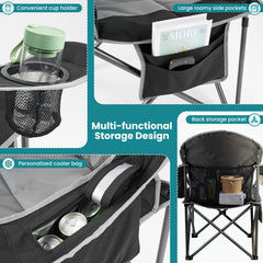 JHK Heavy Duty Camping Chair 450lbs Capacity Portable Folding Chair with Cup Holder Sturdy Steel Frame Outdoor Chair for Camping