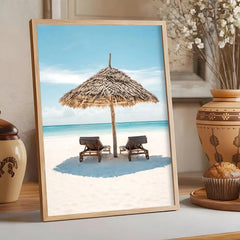 Summer Beach Ocean Canvas Poster – Sea Calligraphy Wall Art
