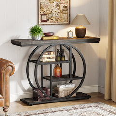 41.3" Industrial 4-Tier Console Table for Entryway & Living Room