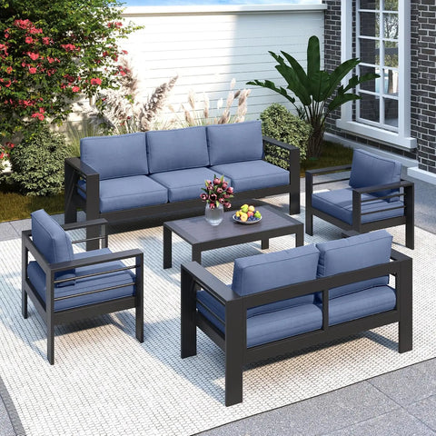 Oversized Aluminum Patio Furniture Set – All-Weather Deep Seating