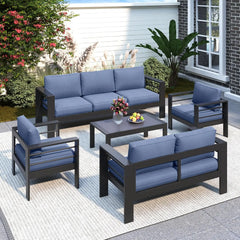 Oversized Aluminum Patio Furniture Set – All-Weather Deep Seating