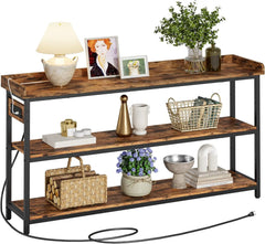 IRONCK 55" Console Table with Power Outlet & Adjustable Height