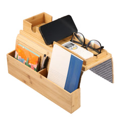 Bamboo Wood Foldable Sofa Armrest Cup Holder Tray