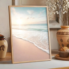 Summer Beach Ocean Canvas Poster – Sea Calligraphy Wall Art