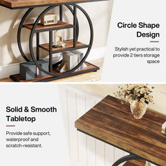 41.3" Industrial 4-Tier Console Table for Entryway & Living Room