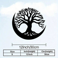 3-Piece Black Metal Tree of Life Wall Art – Wall Hanging Decor Set