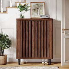 LITTLE TREE 6-Tier Shoe Cabinet with Adjustable Shelves & Doors