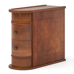 Tribesigns Round Solid Wood End Table with Drawer