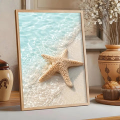 Summer Beach Ocean Canvas Poster – Sea Calligraphy Wall Art
