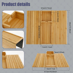 Bamboo Wood Foldable Sofa Armrest Cup Holder Tray