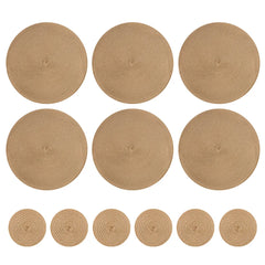 Set of 6 Round Braided Washable Placemats (34cm)