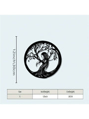 3-Piece Black Metal Tree of Life Wall Art – Wall Hanging Decor Set