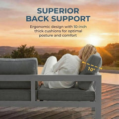 Oversized Aluminum Patio Furniture Set – All-Weather Deep Seating