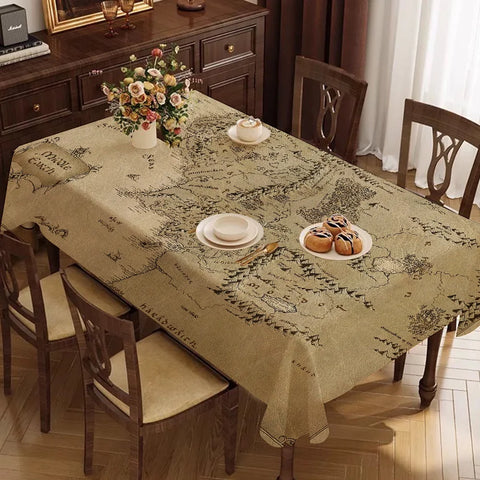 Waterproof Anti-Stain Rectangular Tablecloth – L-Lords Game Rings Design