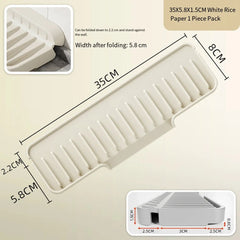 Silicone Kitchen Sink Splash Guard with Soap & Sponge Holder