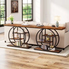 41.3" Industrial 4-Tier Console Table for Entryway & Living Room
