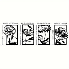 3-Piece Black Metal Tree of Life Wall Art – Wall Hanging Decor Set