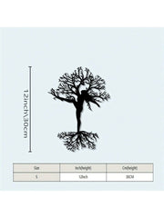 3-Piece Black Metal Tree of Life Wall Art – Wall Hanging Decor Set