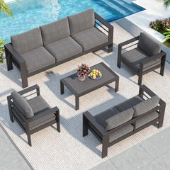 Oversized Aluminum Patio Furniture Set – All-Weather Deep Seating