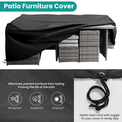 7-Piece Grey Wicker Patio Dining Set with Chairs & Ottoman