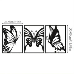 3-Piece Black Metal Tree of Life Wall Art – Wall Hanging Decor Set