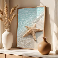 Summer Beach Ocean Canvas Poster – Sea Calligraphy Wall Art